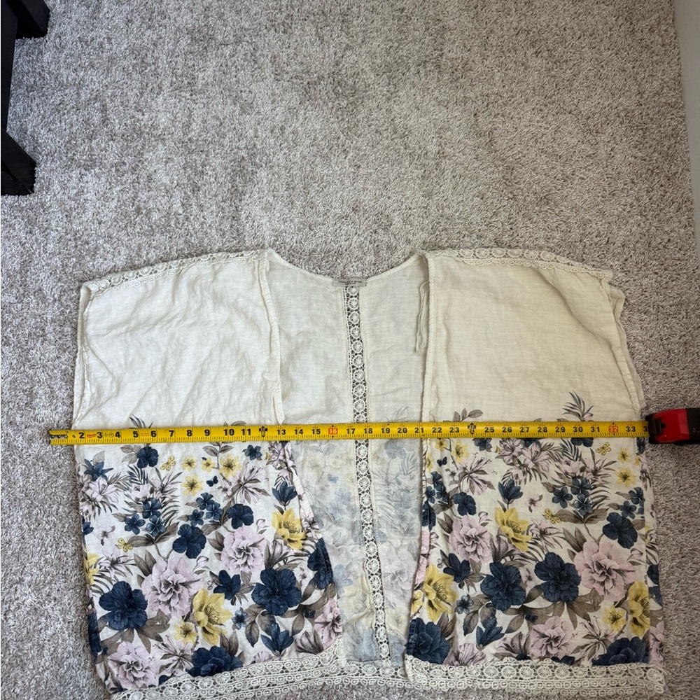Cream and Blue Floral Embroidered Cardigan Sweater - Picture 11 of 16